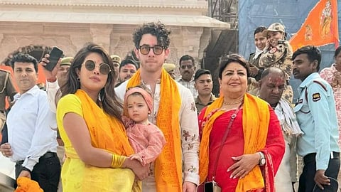 Priyanka, Nick, Malti, Priyanka's mother Madhu Chopra