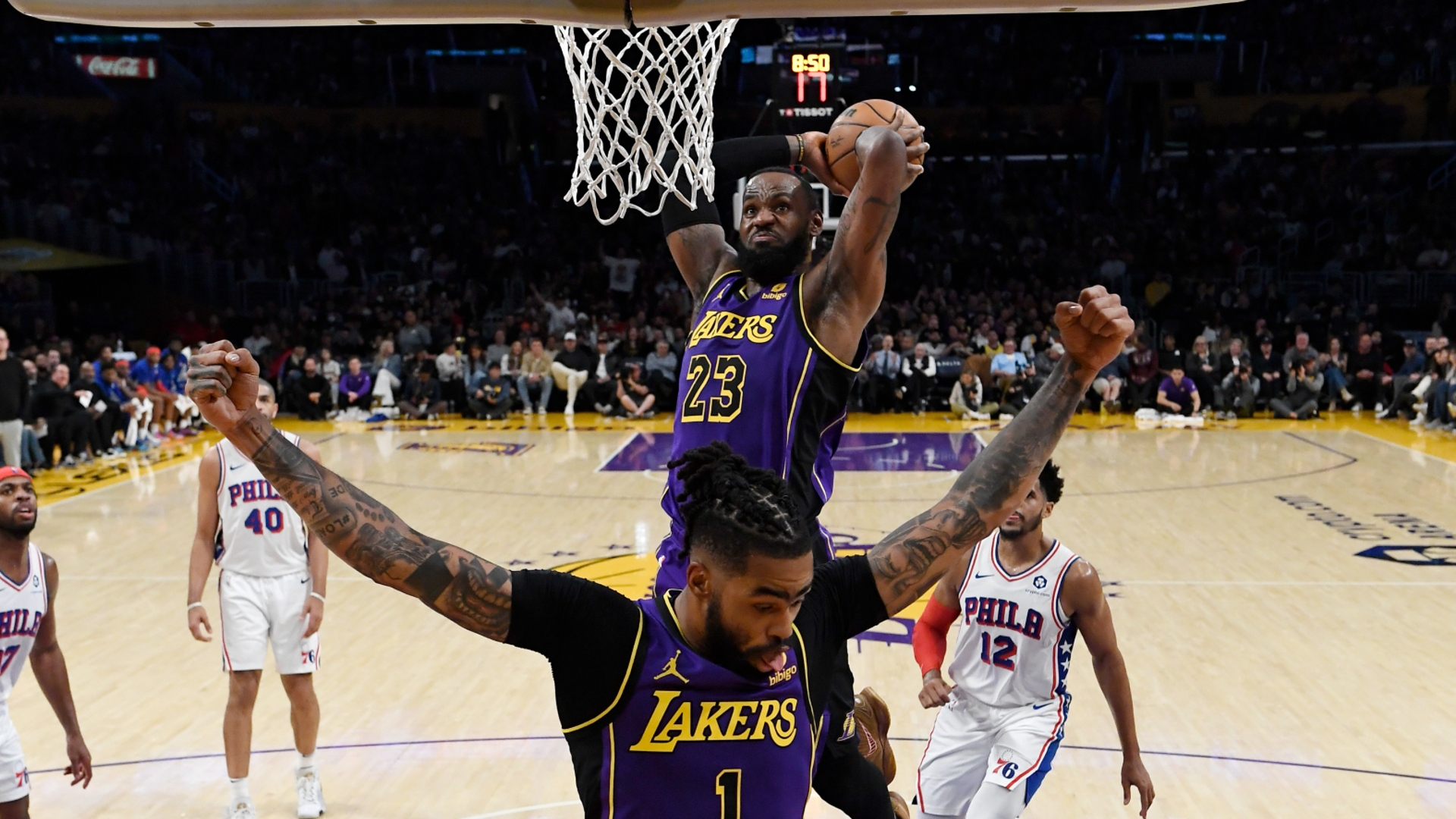 D’Angelo Russell and LeBron James