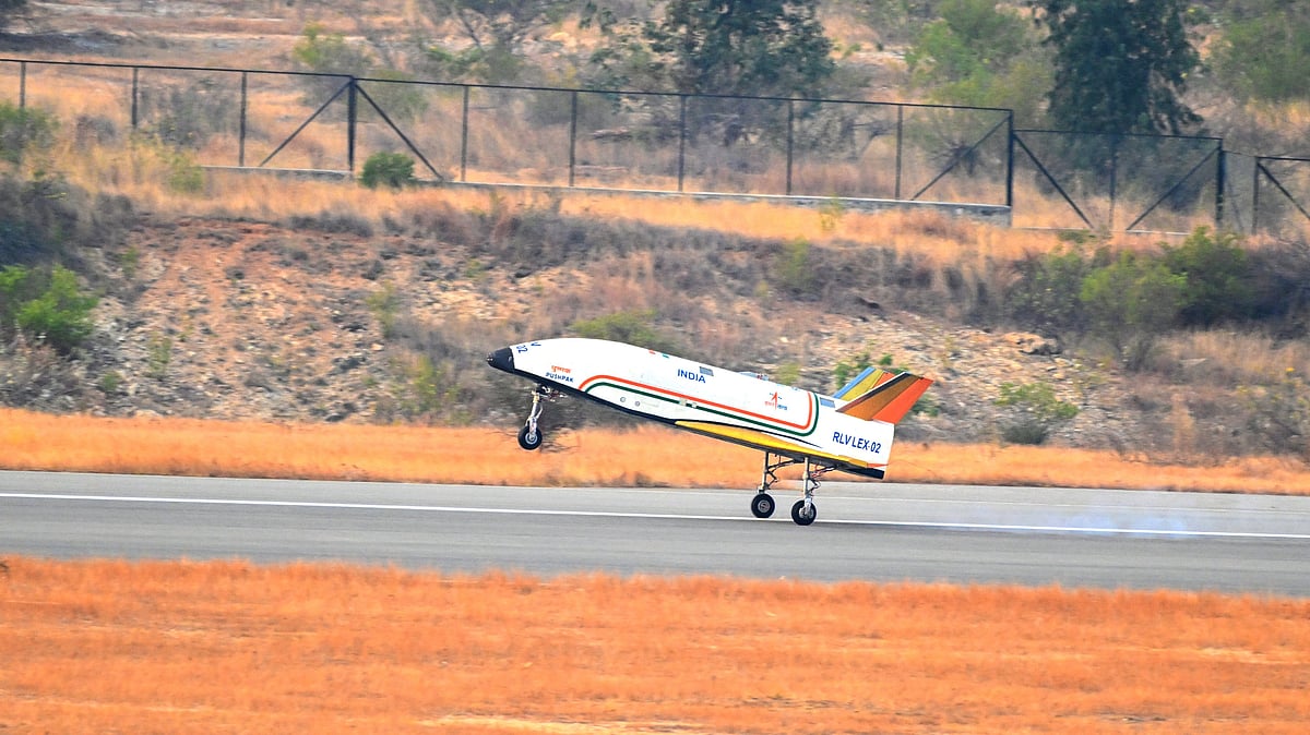 X/ISRO : The winged vehicle, called 'Pushpak', was lifted by an Indian Air Force (IAF) Chinook helicopter and was released from 4.5 km altitude on Friday