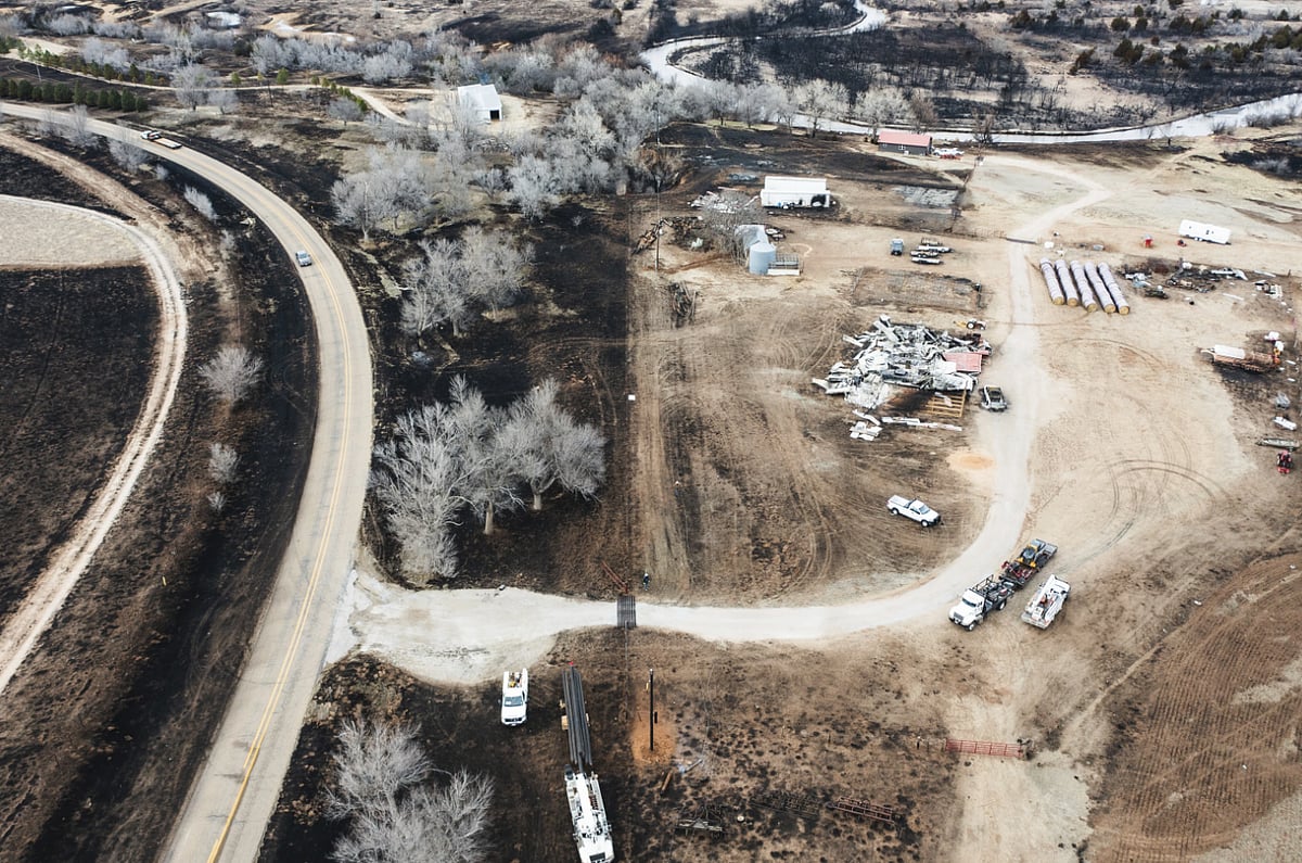 A wildfire spreading across the Texas Panhandle has become the largest in state history.  - AP