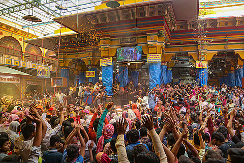 Holi at Dwarkadhish Temple in Mathura