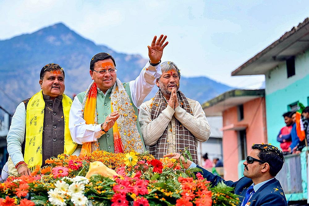Pushkar Dhamis roadshow in Chamoli