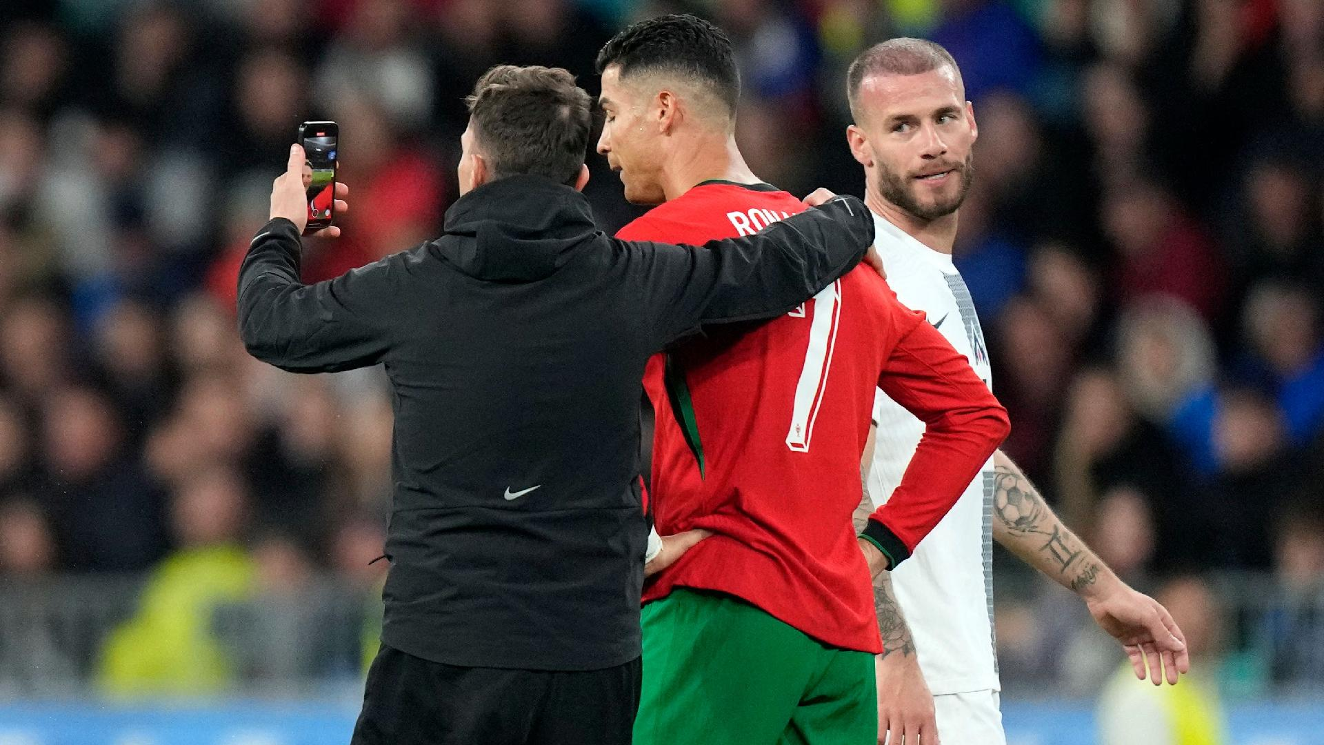 Darko Bandic/AP : Cristiano Ronaldo was the star attraction in Slovenia.