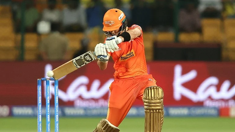 Gujarat Giants' Laura Wolvaardt playing a shot during her innings against UP Warriorz in WPL 2024. - Photo: X/ @wplt20