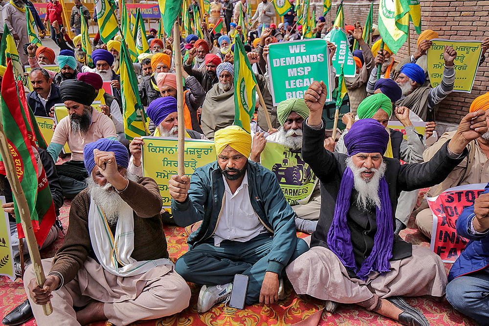 BKU members protest in Amritsar
