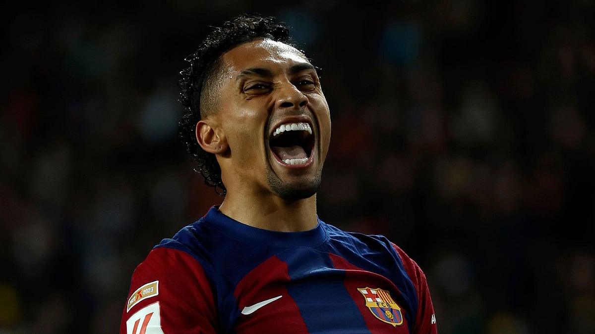 Raphinha scored the only goal of the game. - Joan Monfort/AP