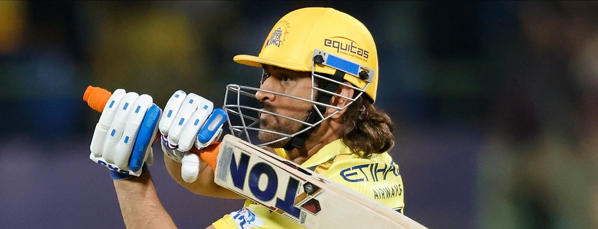 X/@IPL : MS Dhoni during CSK vs DC match on Sunday in Vishakhapatnam