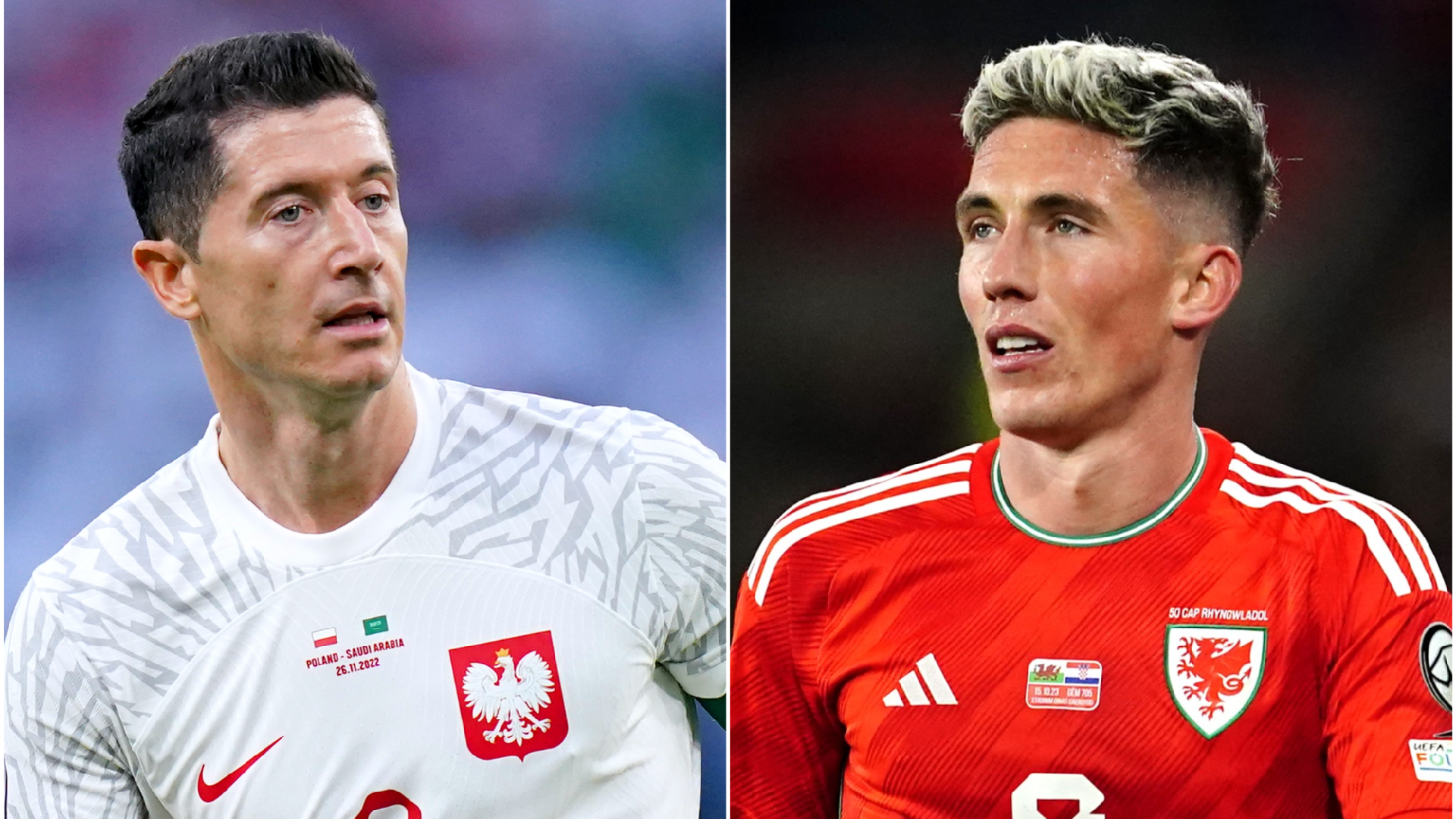 PA Images : Harry Wilson (right) is wary of the threat posed by Robert Lewandowski (left).