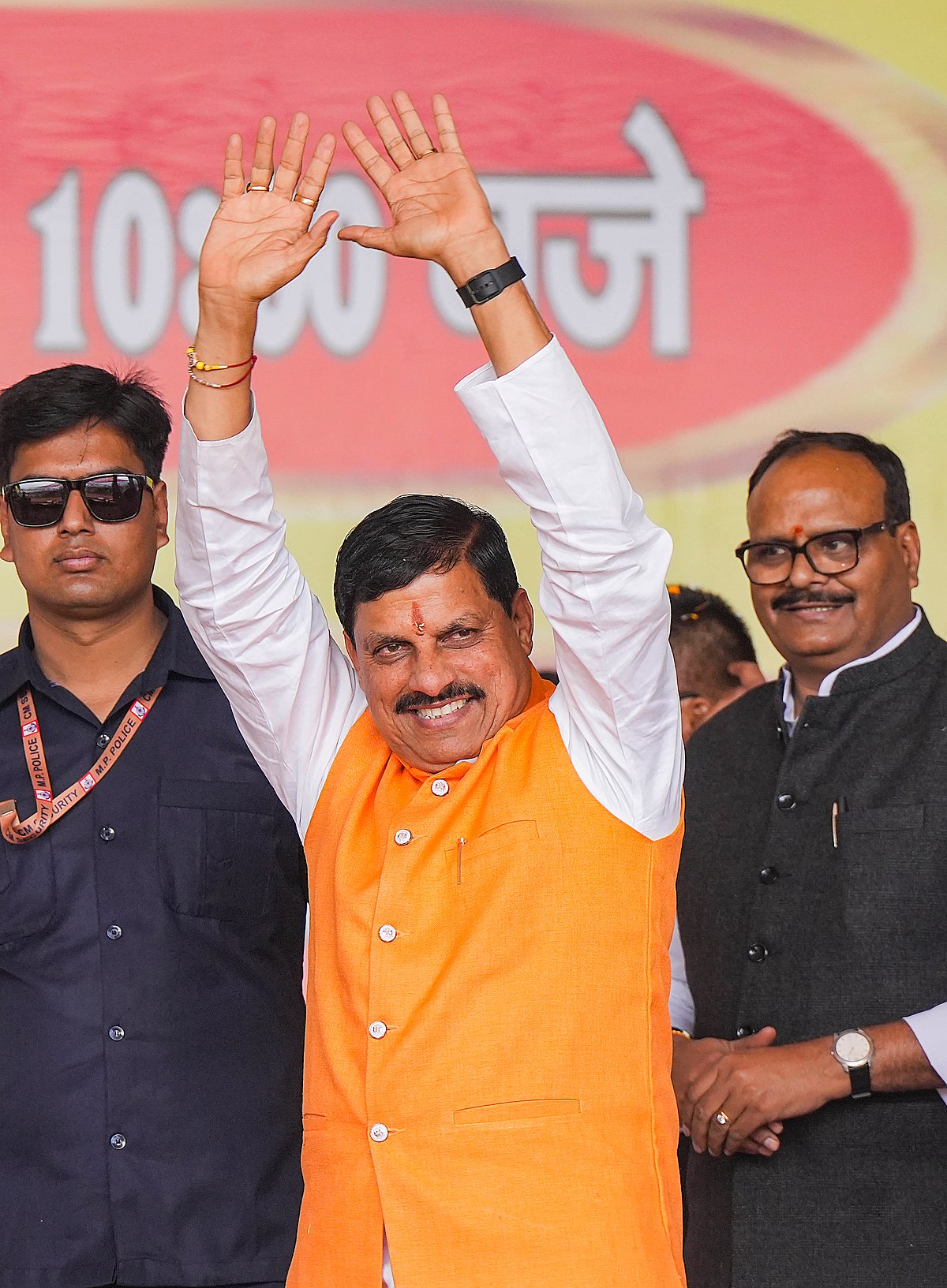 PTI : Madhya Pradesh CM Mohan Yadav and Uttar Pradesh Deputy Chief Minister Brajesh Pathak during the 'Yadav Mahakumbh' rally in Lucknow