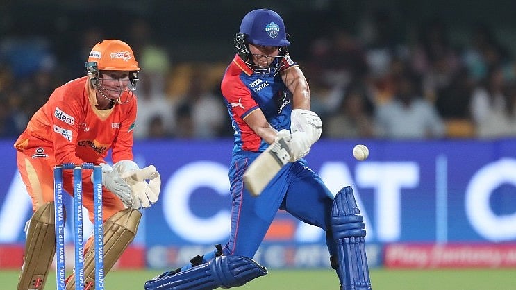 Delhi Capitals captain Meg Lanning playing a shot during her inning against Gujarat Giants in WPL 2024. - Photo: X/ @wplt20
