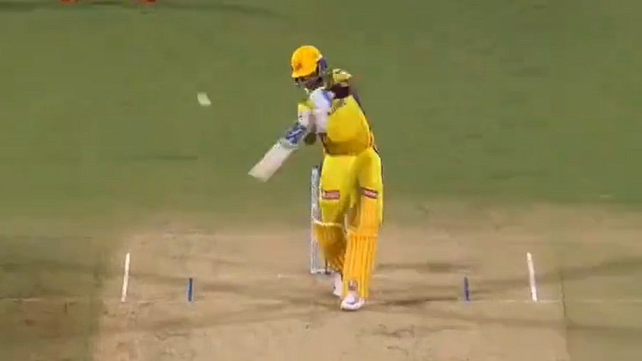 Chennai Super Kings' Ajinkya Rahane hits the first of his two sixes against Royal Challengers Bengaluru in match 1 of IPL 2024. - X Screenshot 