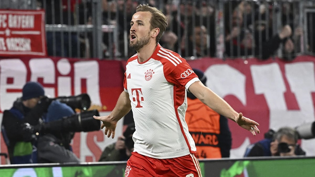 Englishman Harry Kane scores a goal against Lazio in the UCL second leg. - AP