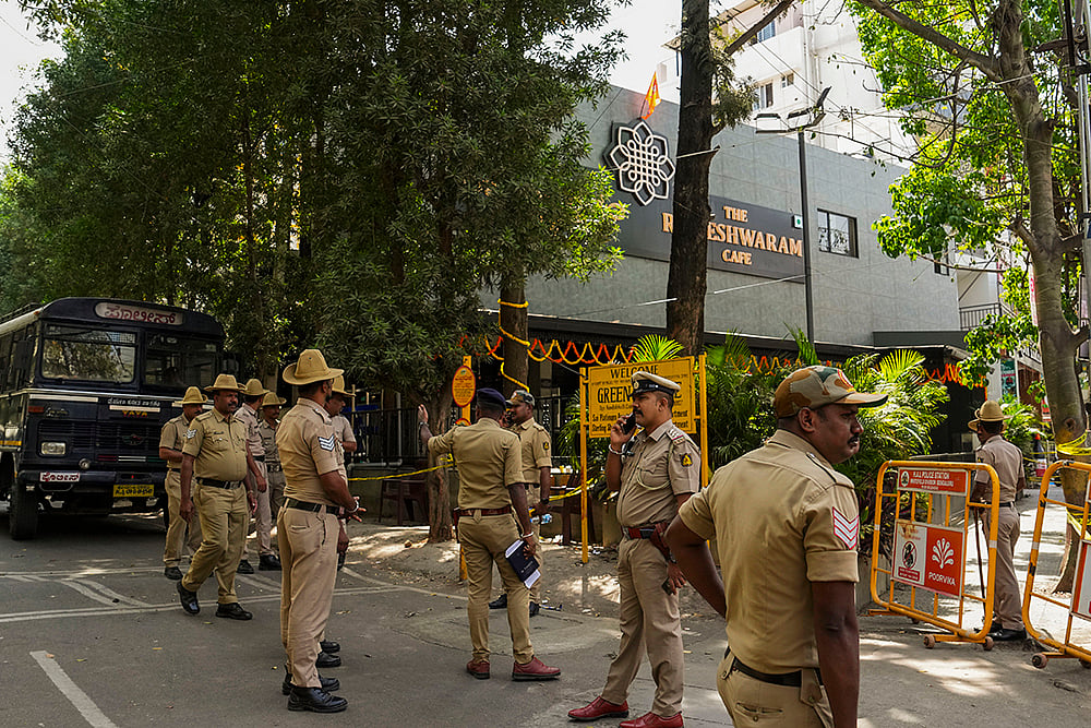 | Photo: PTI/Shailendra Bhojak : A routine call from mother saves software engineer at the Rameshawaram Cafe Blast