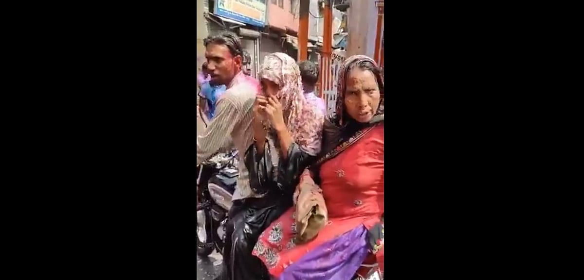 X : Screengrab of the video showing Muslim family harrassed in UP's Bijnor |