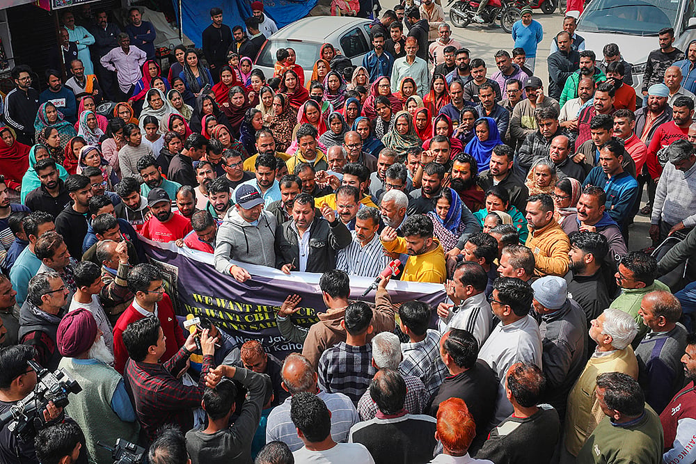 Family of missing Navy sailor protest in Jammu