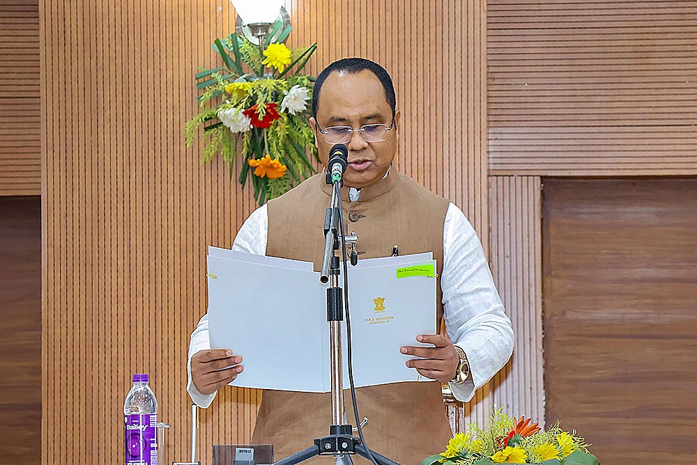 Animesh Debbarma takes oath as Tripura minister