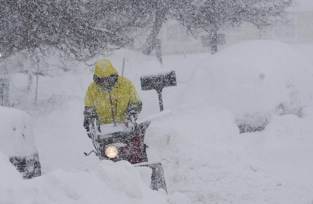 A powerful blizzard hit the Sierra Nevada as the biggest storm of the season, shutting down a long stretch of Interstate 80 in California and leaving tens of thousands without power. - AP