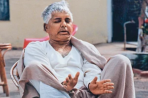 Photo: T. Narayan : A Natural: Lalu Prasad Yadav
at his residence