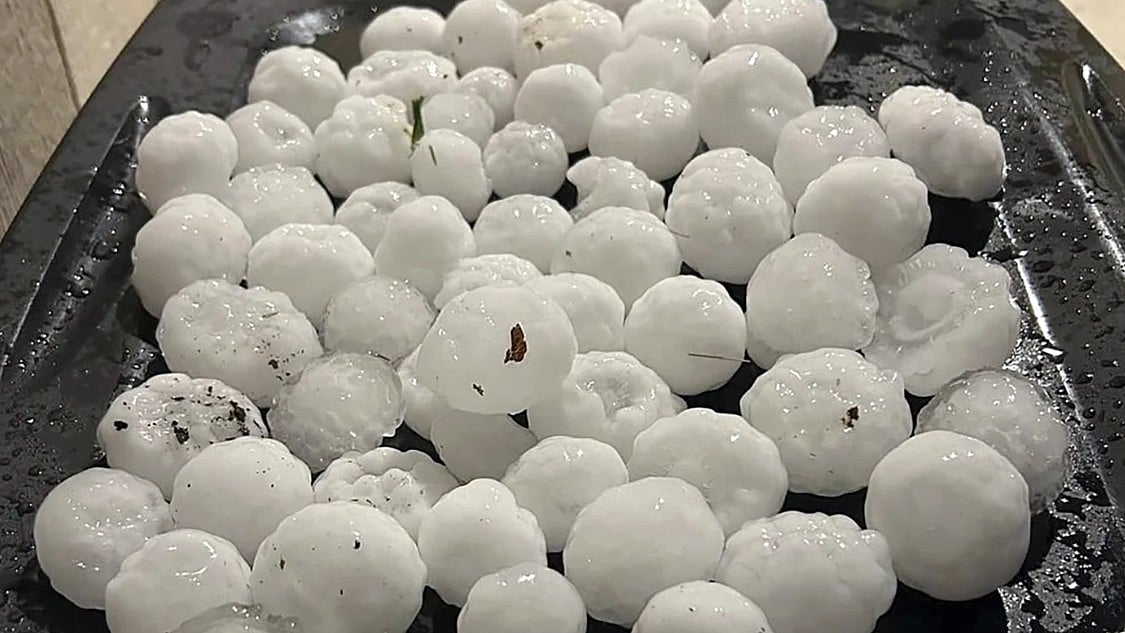 AP : Massive chunks of hail