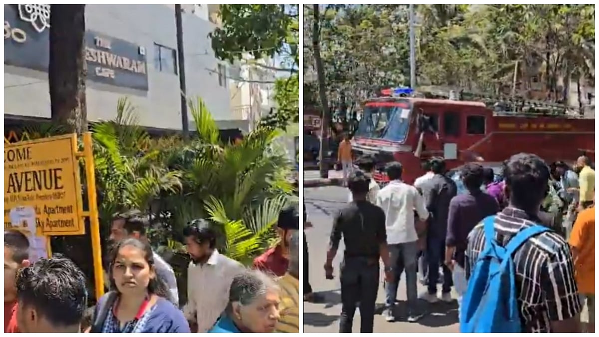 Screen grab from video posted on X/ANI : Bengaluru blast: Officials said the incident is suspected to have taken place due to a cylinder blast