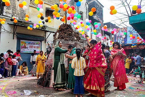 Prep for Holika Dahan in Dehradun