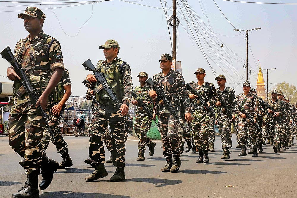 Flag march in Bhopal