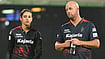Photo: X/ @RCBTweets : RCB captain Smriti Mandhana (L) with coach Luke Williams before the game against MI in WPL 2024.