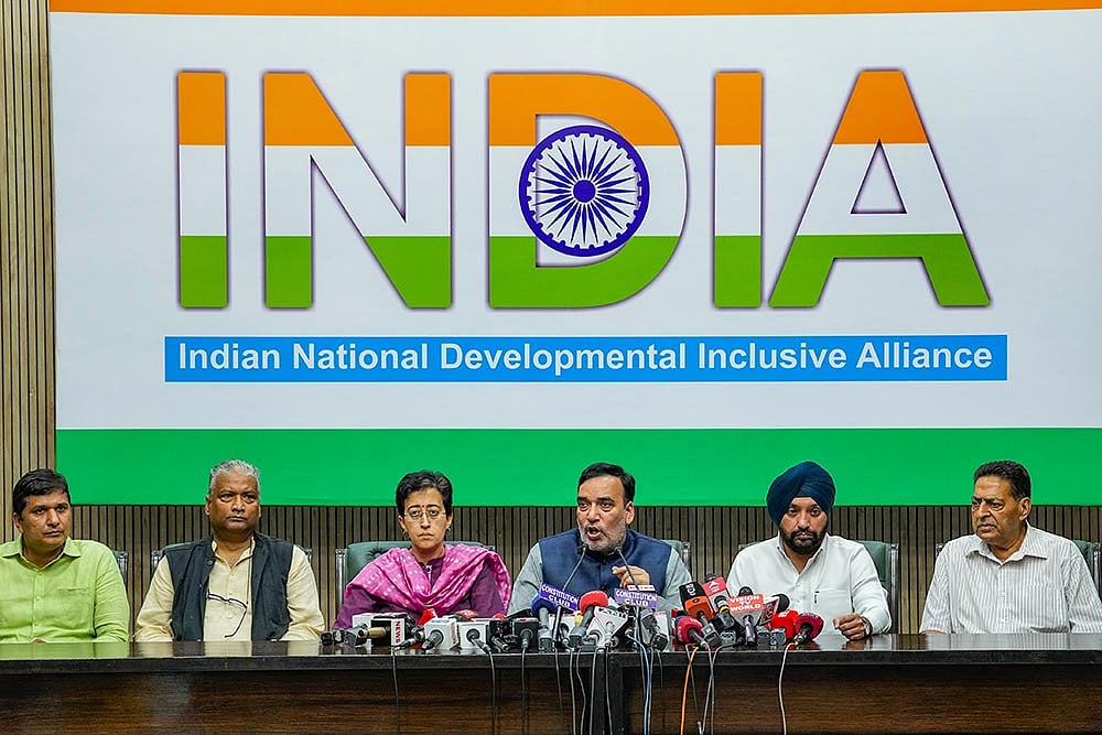 INDIA leaders press conference in Delhi