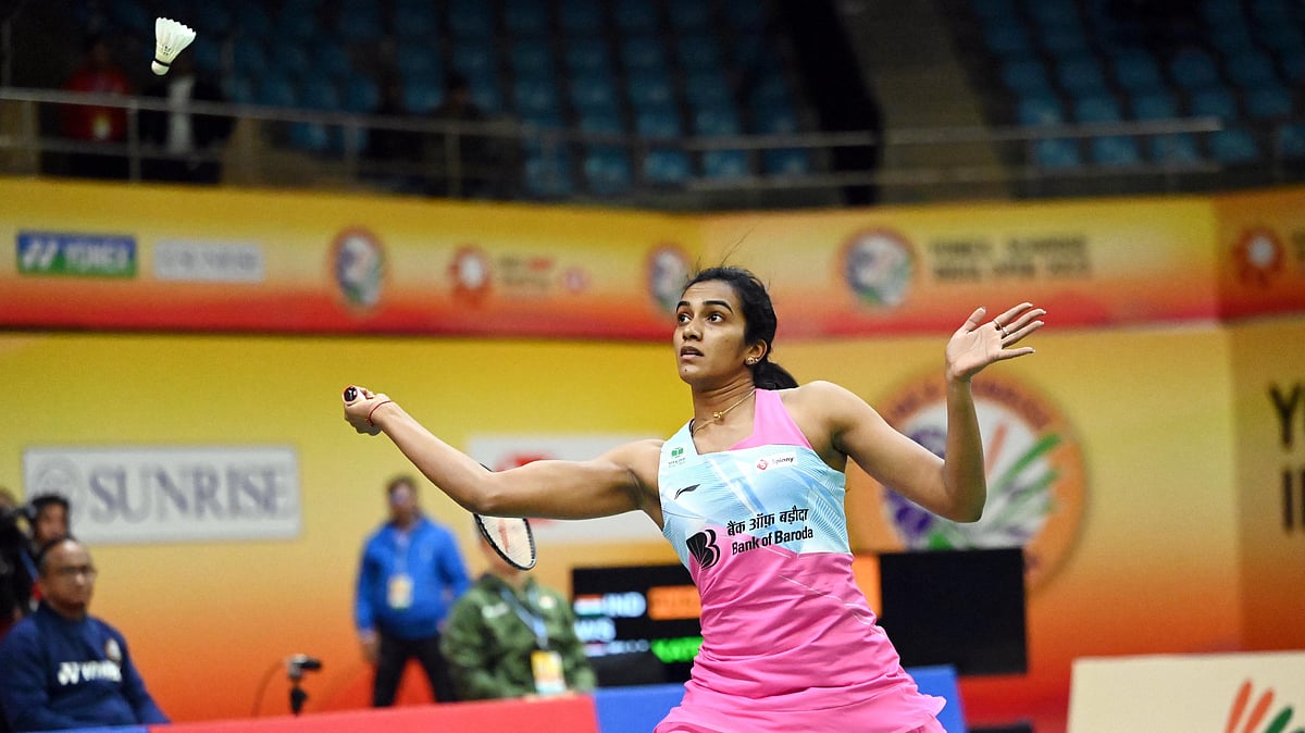 Photo: X/ @KhelNow : PV Sindhu faces Chinese Taipei's Huang Yu-Hsun in the round of 16 match of the Spain Masters 2024.