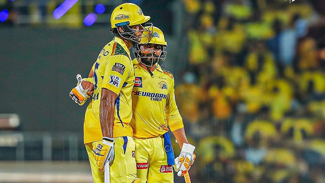Shivam Dube and Ravindra Jadeja in action at CSK's IPL 2024 opening match against RCB on March 22, Friday.  - (Photo: X | CSK) 