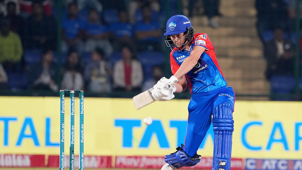 Photo: PTI/Ravi Choudhary : Delhi Capitals captain Meg Lanning playing a shot during her innings against UP Warriorz in WPL 2024.