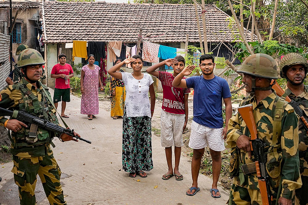 BSF route march in Kolkata