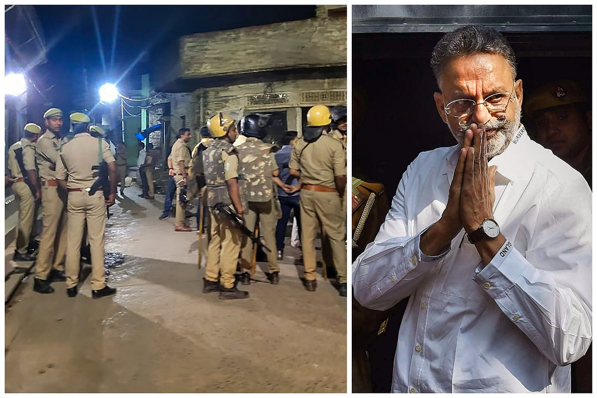 Ghazipur: People gather at the residence of the jailed gangster-turned-politician Mukhtar Ansari who died of cardiac arrest in the Banda hospital, in Uttar Pradesh's Ghazipur, Thursday, March 28, 2024.  - PTI