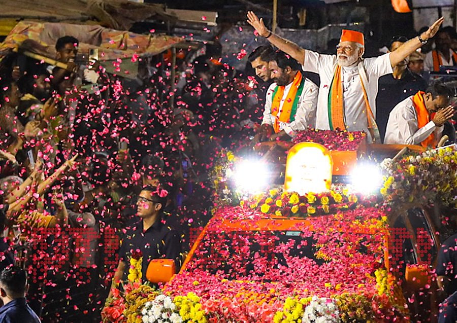 PM Modi during rally in Telangana