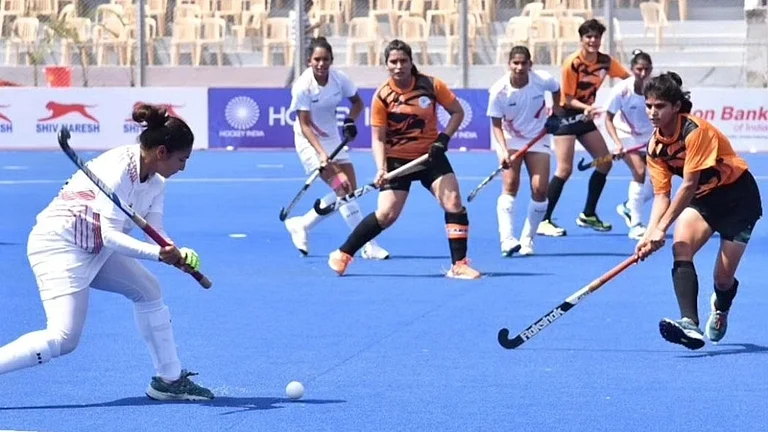 Actions from Bengal vs Telangana, Senior Women National Hockey Championship 2024, March 16 in Pune. - (Photo: X| India Hockey)