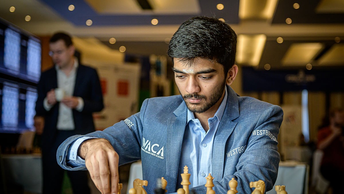 Not losing heart, D Gukesh (in pic) fought on relentlessly and R Praggnanandhaa faltered as he missed a winning manoeuvre on the 37th move. - X (@PragueChess)