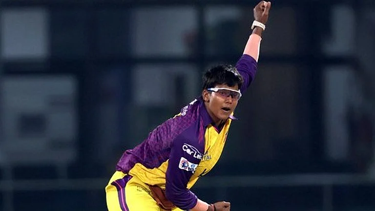 Warriorz's Deepti Sharma celebrates her first hat-trick in the group stage match against Delhi Capitals in the Women's Premier League 2024, on March 9, Saturday. - (Photo: X| UP Warriorz)