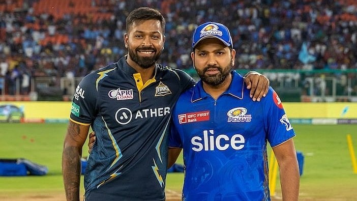Hardik Pandya (left) will be leading Mumbai Indians in place of Rohit Sharma. - X/CricCrazyJohns