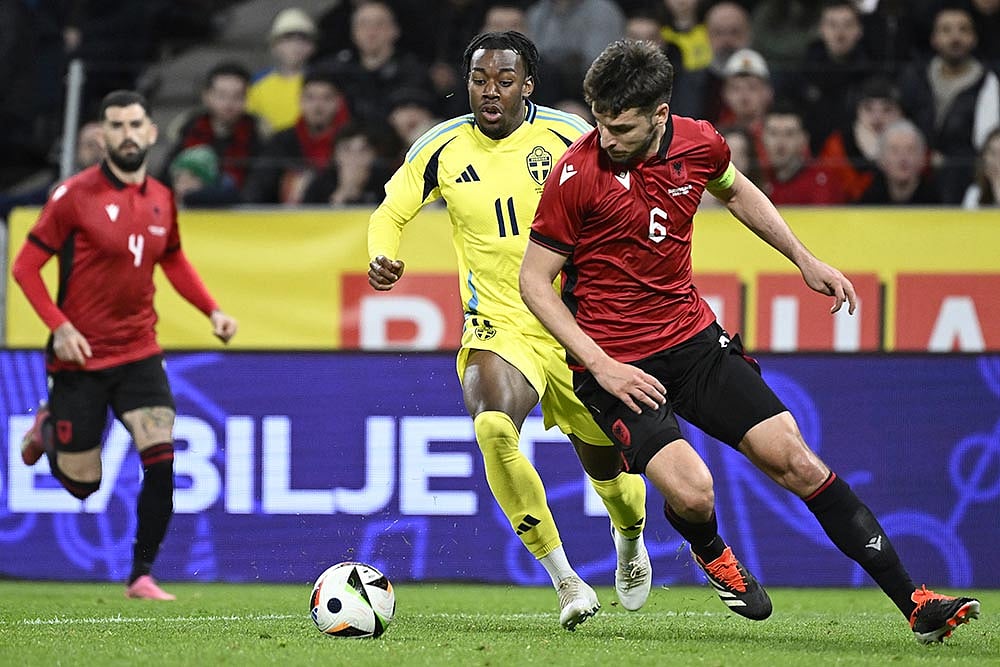 Photo: Jessica Gow/TT via AP : International Friendly Soccer Match