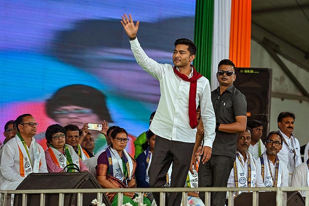 Photo: PTI : Abhishek Banerjee dared BJP to implement a social welfare scheme like Lakshmir Bhandar