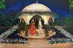 Instragram: @paintmewed : Colour Splash: A painting by Noor, a lawyer-turned live wedding painter