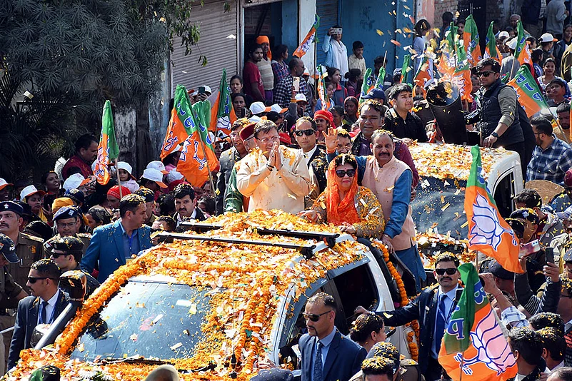 Pushkar Singh Dhamis roadshow in Dehradun