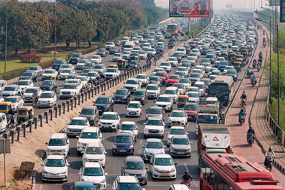 Traffic amid Kisan Mahapanchayat in Delhi