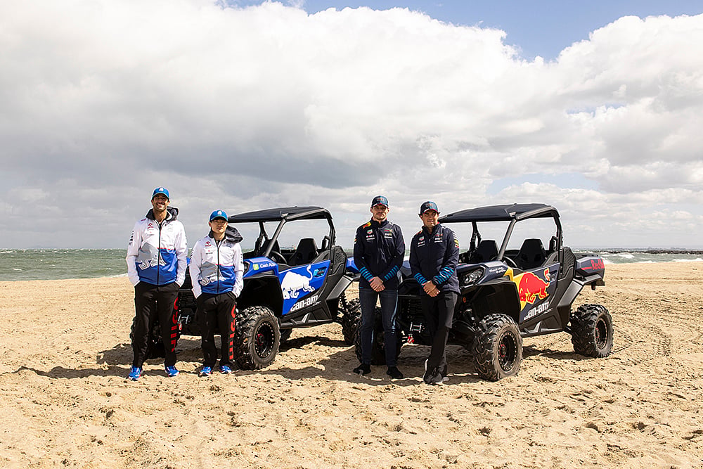 Daniel Ricciardo, Yuki Tsunoda, Max Verstappen and Sergio Pérez