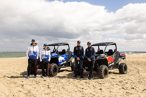 Daniel Ricciardo, Yuki Tsunoda, Max Verstappen and Sergio Pérez