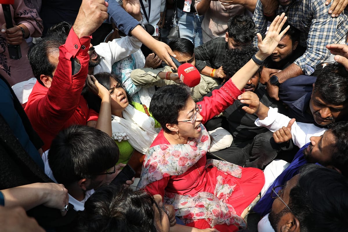 AAP Protest over Kejriwal's arrest - | Photo: Suresh K Pandey/Outlook