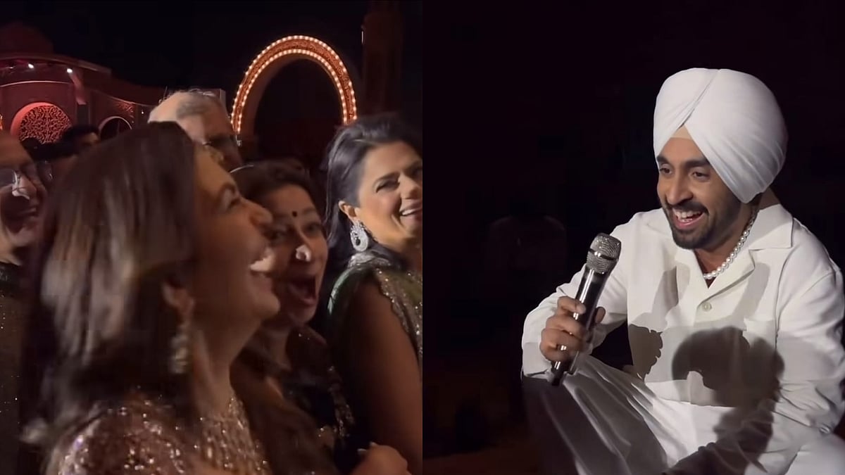 Instagram@ViralBhayani : Diljit Dosanjh learns Gujarati from Nita Ambani