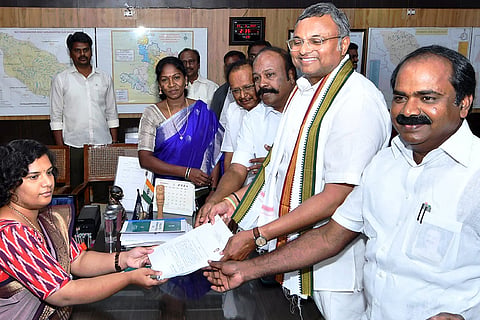 Karti Chidambaram files nomination for LS polls