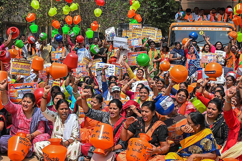 Protest over water crisis in Bengaluru