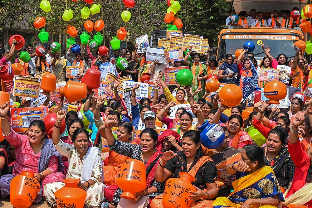 Protest over water crisis in Bengaluru